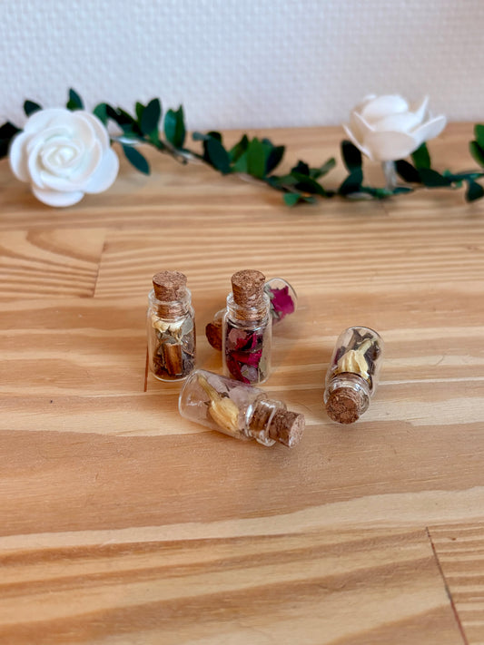 Mini fioles « talismans naturels »